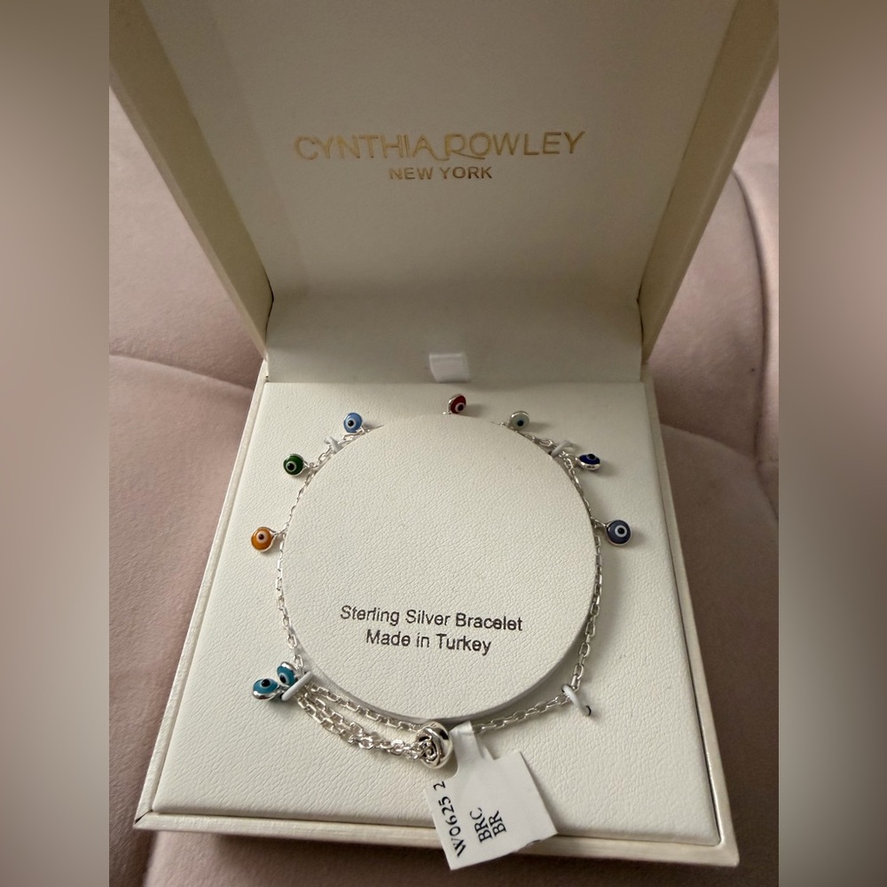 Cynthia Rowley Sterling Silver Multicolor Charm Bracelet
